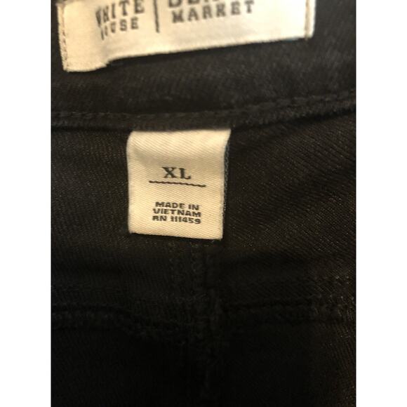 White House Black Market Womens Jeans XL Black Tapered Leg Back Pockets Pants - Picture 5 of 10